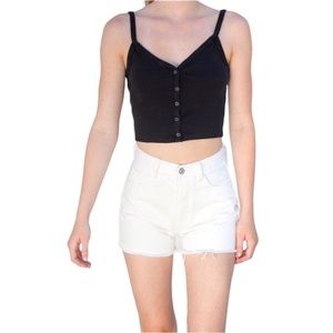 3/$20 Brandy Melville Black crop tank button up